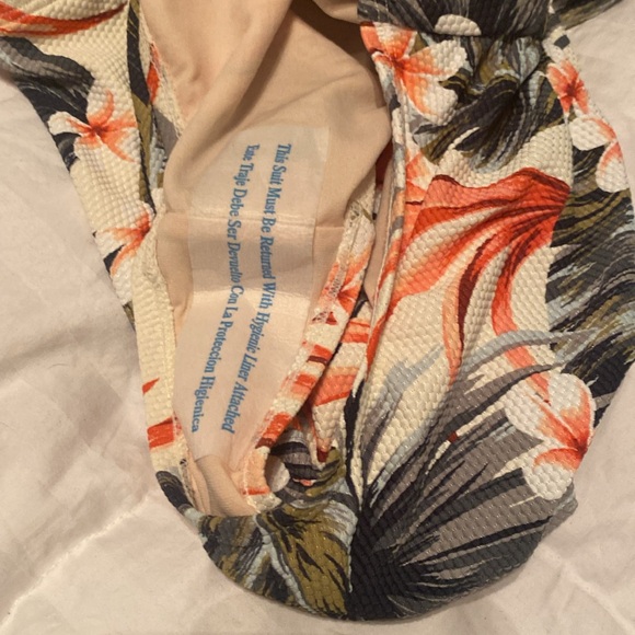 Kona Sol one piece medium 8 to 10 floral print bathing suit strapless slimming - Picture 9 of 13